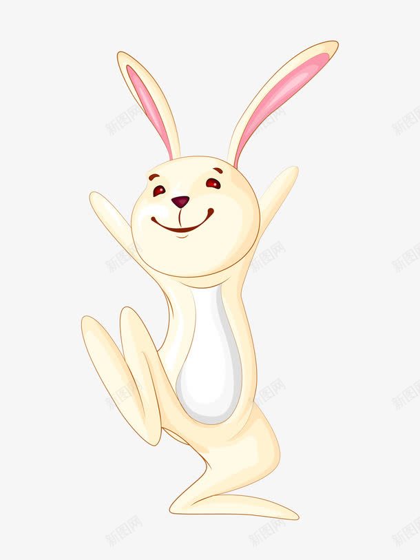 手舞足蹈的兔子png免抠素材_新图网 https://ixintu.com 动物 卡通兔 喜悦 愉快的 白色
