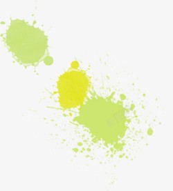 黄绿色墨迹标签装饰素材