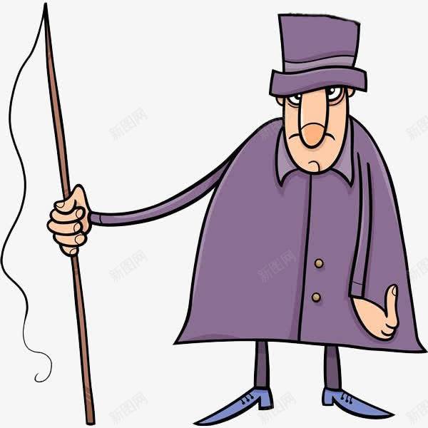 拿鞭子的人png免抠素材_新图网 https://ixintu.com 严肃的 中年 卡通 手绘 男人 简笔 紫色的 鞭子