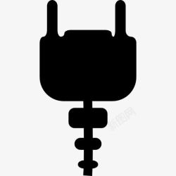 电连接器插头电连接的黑色形状图标高清图片