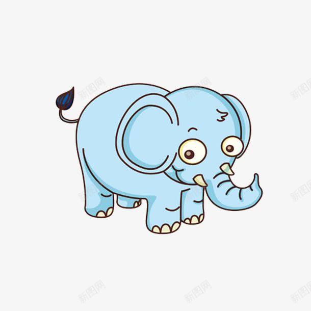 蓝色的小象png免抠素材_新图网 https://ixintu.com 卡通 小动物 小象 蓝色