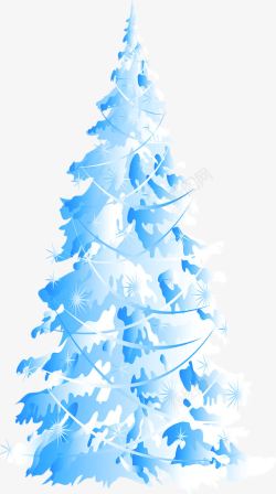 蓝色圣诞树圣诞节展架素材