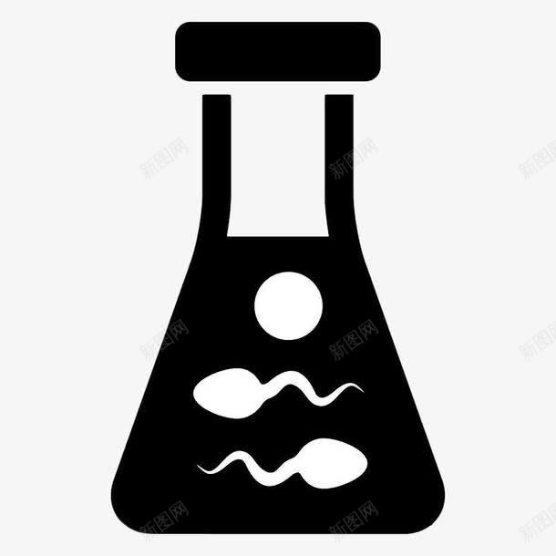 卡通黑色瓶子里的精子png免抠素材_新图网 https://ixintu.com 健康 医疗 卡通 卡通精子 实验 宣传 插画 瓶子 生殖 精子 黑色