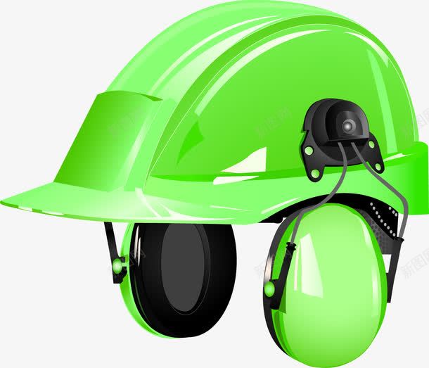 绿色安全帽png免抠素材_新图网 https://ixintu.com 免费矢量下载 头盔 插画 绿色安全帽