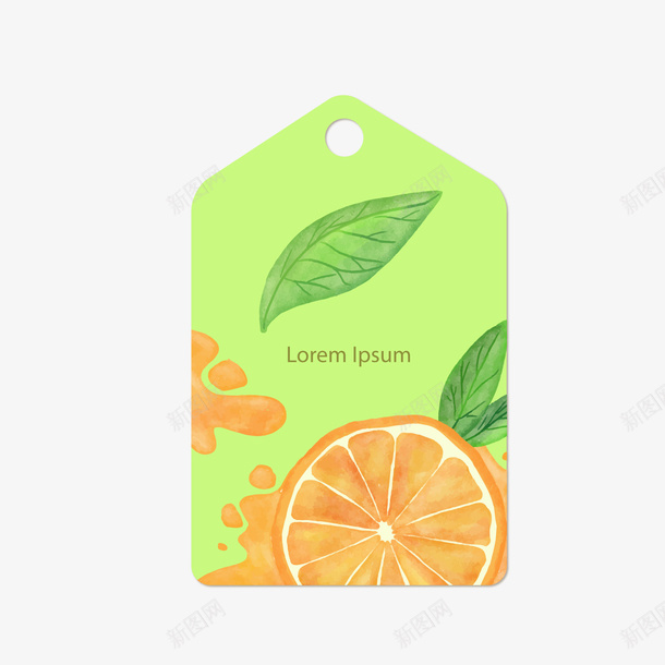 橙子水果绿色标签png免抠素材_新图网 https://ixintu.com 卡通标签 橙子 水果标签 绿色标签