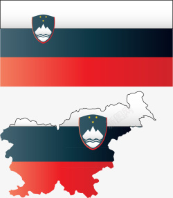 欧盟成员国斯洛文尼亚国旗地图高清图片