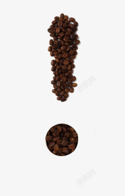 咖啡豆组成的感叹号素材