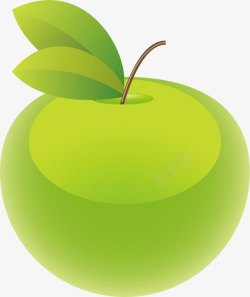 手绘绿色苹果素材