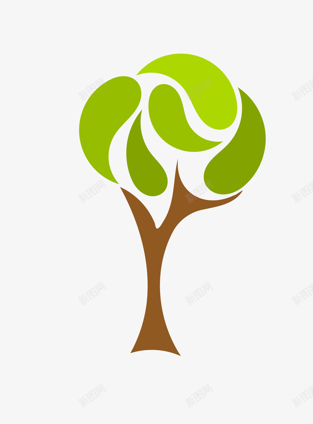 可爱树矢量图eps免抠素材_新图网 https://ixintu.com 卡通树木 可爱树 绿树 矢量图