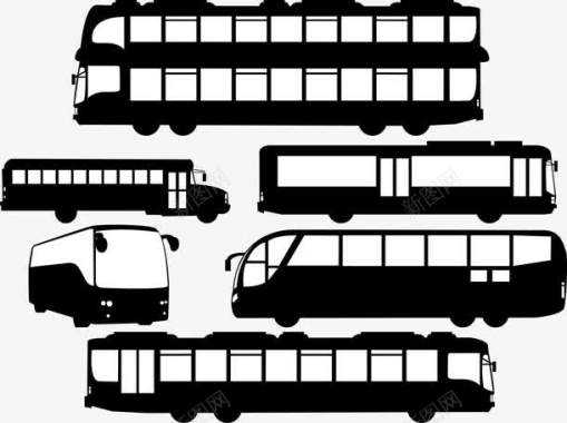 交通黑色巴士之旅旅游图标图标