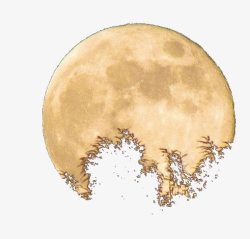 晚间观月中秋元素高清图片