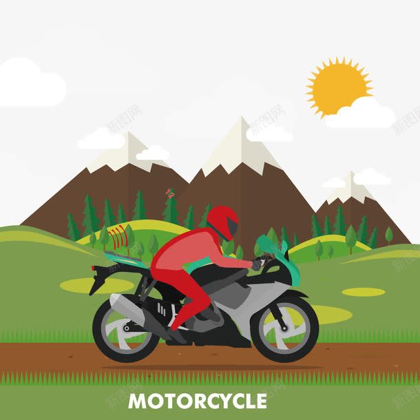 山和骑摩托的人png免抠素材_新图网 https://ixintu.com png素材 山 骑摩托的人