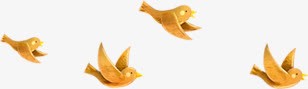黄色雕刻小鸟装饰png免抠素材_新图网 https://ixintu.com 小鸟 装饰 雕刻 黄色