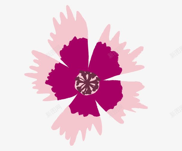 紫红色花朵简笔画png免抠素材_新图网 https://ixintu.com 小清新 植物 紫红色花朵 花 花边