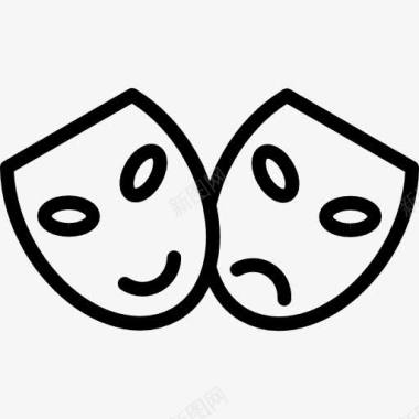 快乐和悲伤的面具图标图标
