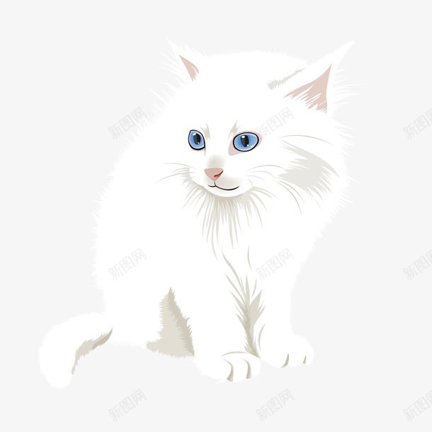 宠物白色猫png免抠素材_新图网 https://ixintu.com 动物 宠物猫 猫 矢量猫