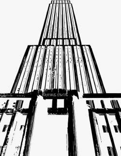 纽约帝国大厦钢笔手绘素材