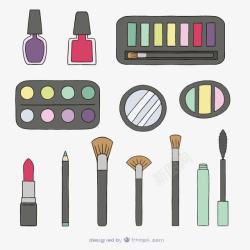 手绘化妆品元素素材