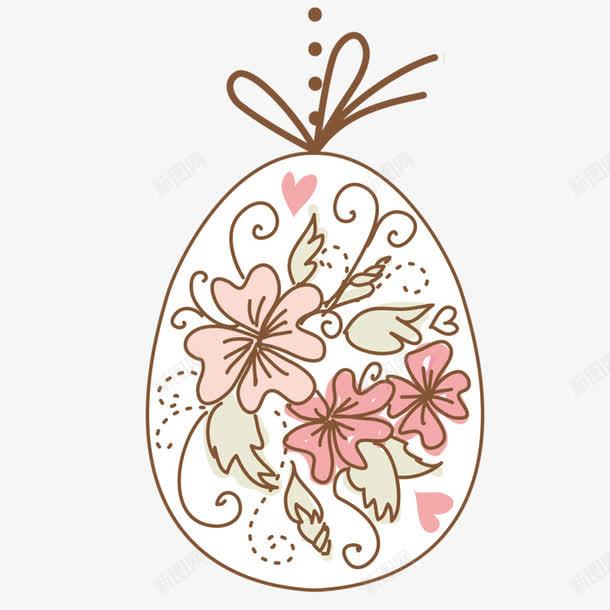 花朵花纹彩蛋png免抠素材_新图网 https://ixintu.com 卡通 彩蛋 手绘 桔梗 白色 简图 粉色 绿色 花朵