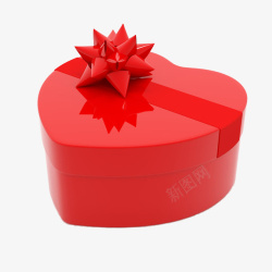 红盖子中国红喜庆风格心形礼物盒盖子矢高清图片