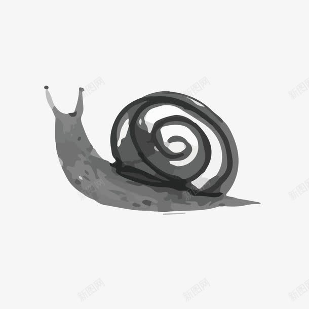 黑白手绘蜗牛矢量图eps免抠素材_新图网 https://ixintu.com 手绘 蜗牛 黑白 矢量图