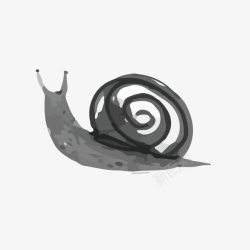 黑白手绘蜗牛矢量图素材