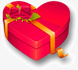 红色心形礼物盒素材