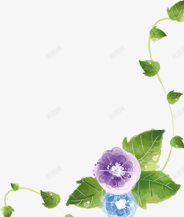 春天紫色手绘花朵植物png免抠素材_新图网 https://ixintu.com 春天 植物 紫色 花朵