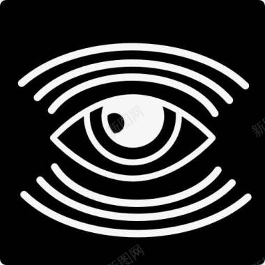 眼睛监视符号与许多行内一方图标图标