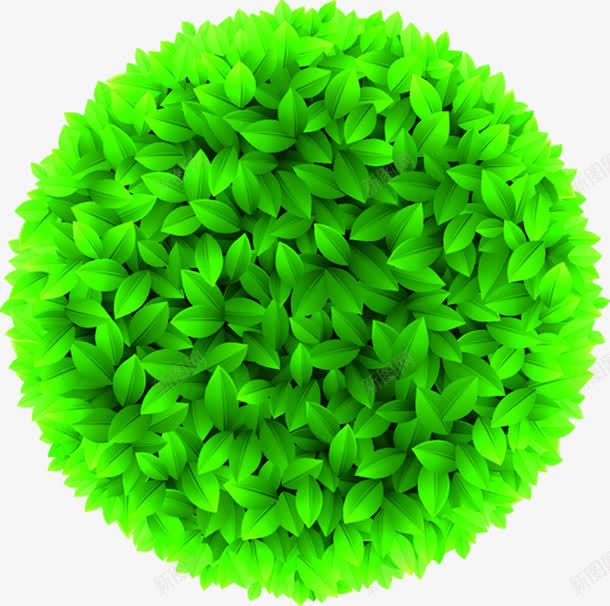 绿色树叶创意圆形png免抠素材_新图网 https://ixintu.com 创意 圆形 树叶 绿色