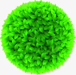 绿色树叶创意圆形素材