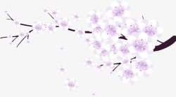 粉色树枝桃花装饰图案素材