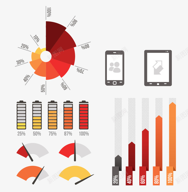 商务信息图表矢量图eps免抠素材_新图网 https://ixintu.com 信息图表 创意立体图表 商务信息图表 图表 矢量图