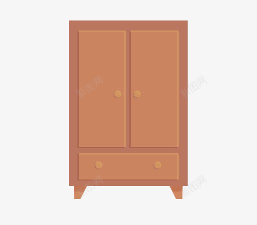 柜子png免抠素材_新图网 https://ixintu.com 家具 棕色 衣柜