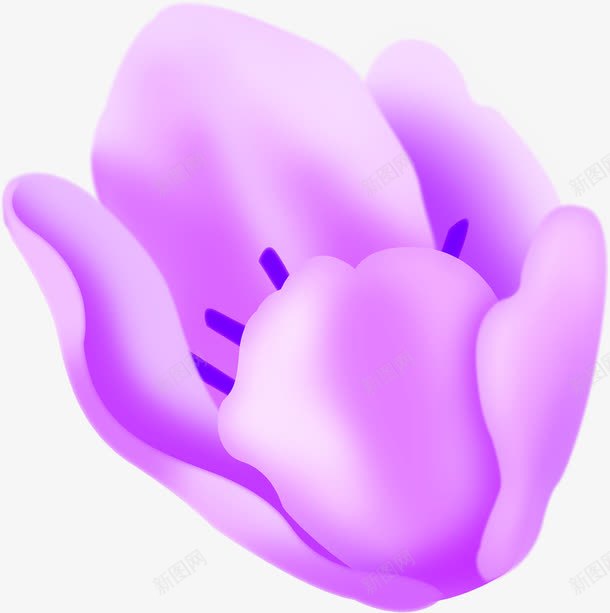 紫色唯美手绘花朵绣花png免抠素材_新图网 https://ixintu.com 紫色 绣花 绣花图片 花朵