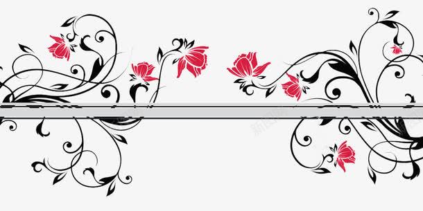 复古中国风花朵花纹装饰png免抠素材_新图网 https://ixintu.com 中国风 水墨 腰条 花朵 装饰
