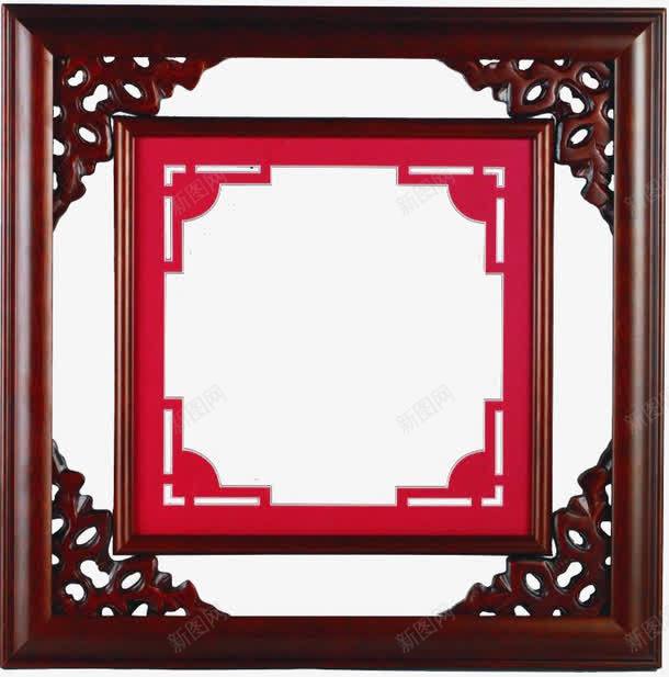 创意中国风红木框元素png免抠素材_新图网 https://ixintu.com 中国风 创意 红木框 红色