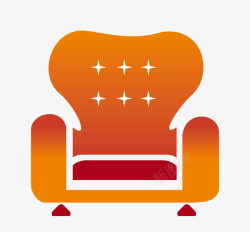 橙色扁平化座椅素材