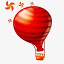 红色氢气球装饰图标图标