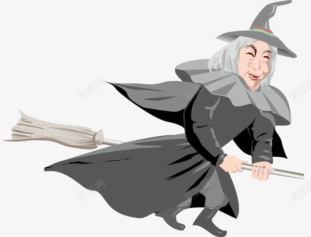 骑着扫把的女巫png免抠素材_新图网 https://ixintu.com 女巫 手绘 扫把 矢量女巫 骑着扫把的女巫