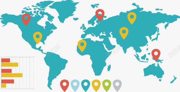 世界地图标签和数据png_新图网 https://ixintu.com PPT设计 世界地图 标签