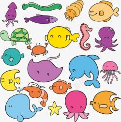 21个21个卡通海洋生物高清图片