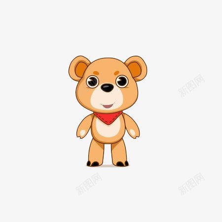 卡通玩具熊png免抠素材_新图网 https://ixintu.com 可爱的玩具熊 戴红领巾的玩具熊 站立的玩具熊 黄色的玩具熊