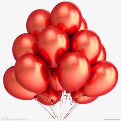 红色简约气球装饰图案素材
