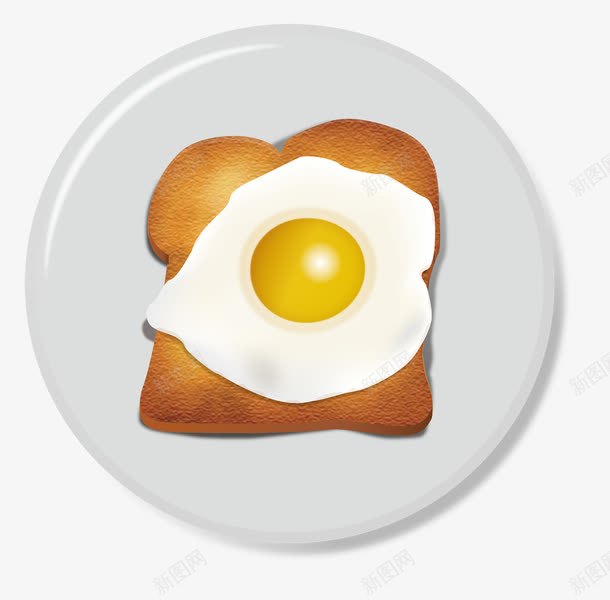 可爱早餐煎蛋png免抠素材_新图网 https://ixintu.com 早餐 面包 食品