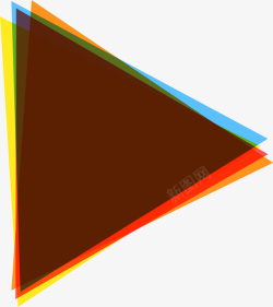 手绘彩色三角矢量图素材