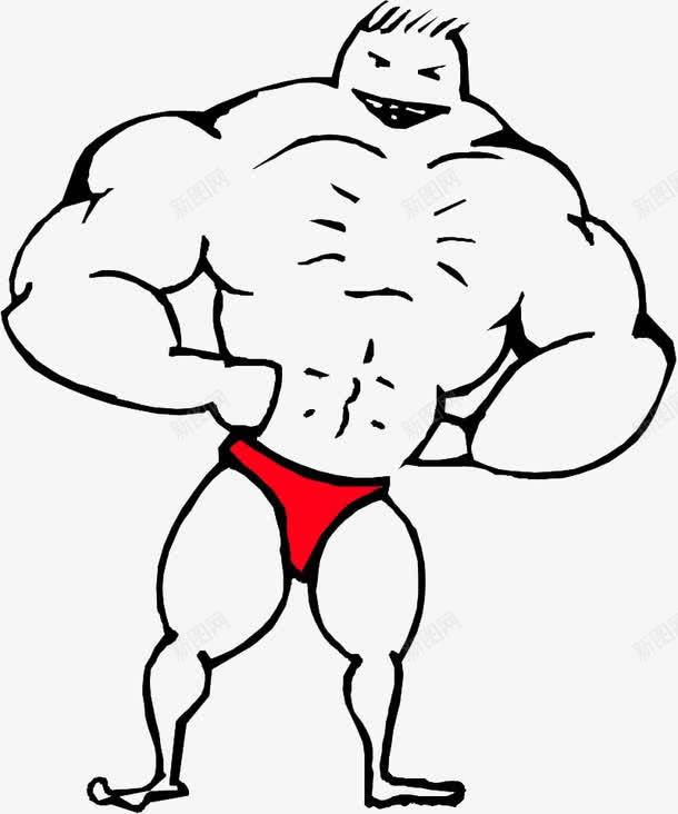 手绘强壮的男人png免抠素材_新图网 https://ixintu.com 强壮 强壮肌肉男 手绘 男人 肌肉男