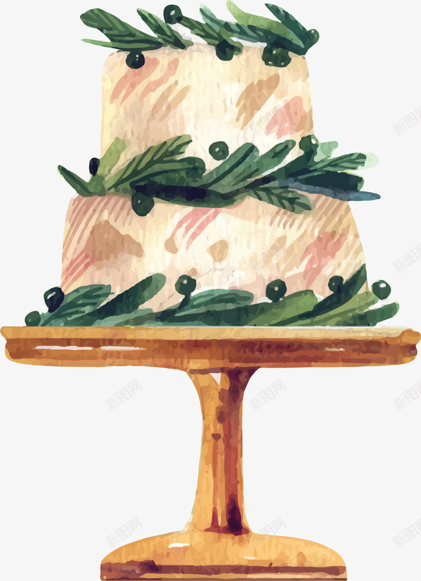 树叶装饰婚礼蛋糕矢量图ai免抠素材_新图网 https://ixintu.com 婚礼蛋糕 小清新 树叶蛋糕 矢量png 精美蛋糕 蛋糕 矢量图