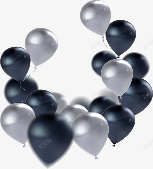灰色简约气球装饰图案png免抠素材_新图网 https://ixintu.com 免抠PNG 气球 灰色 简约 装饰图案