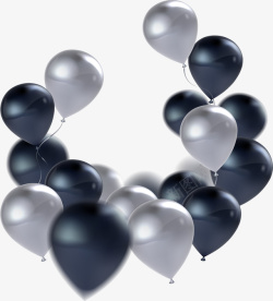 灰色简约气球装饰图案素材